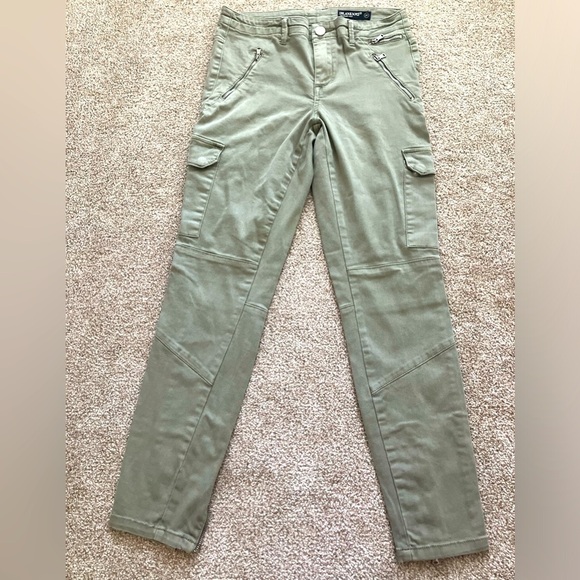 BLANKNYC The Reade Crop Green Crop Skinny Mid Rise Cargo Pants Size 27 - Picture 2 of 11